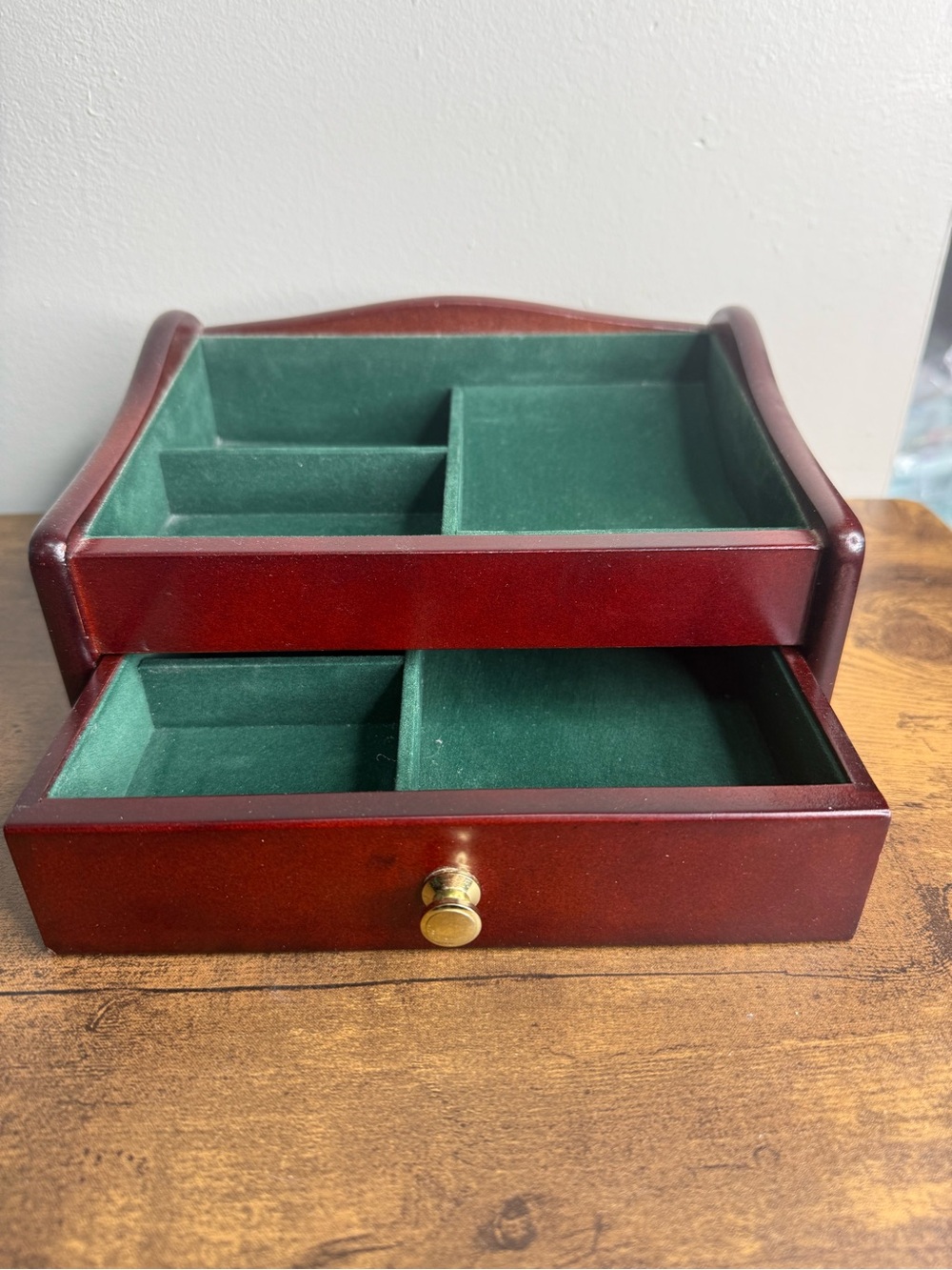 Vintage 2003 Ash Creek Trading Wooden Dresser Valet Jewelry Box Organizer